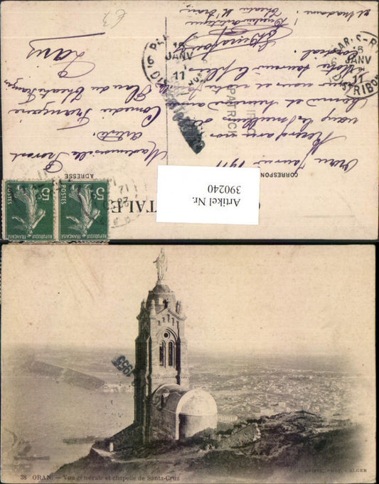 390240,Algeria Oran Vue generale et Chapelle de Santa-Cruz Kapelle