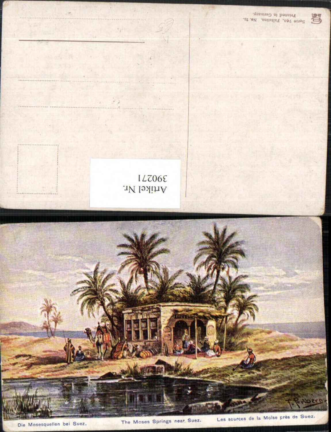 390271,Künstler AK F. Perlberg Egypt Suez Sues Moses Springs Mosesquellen