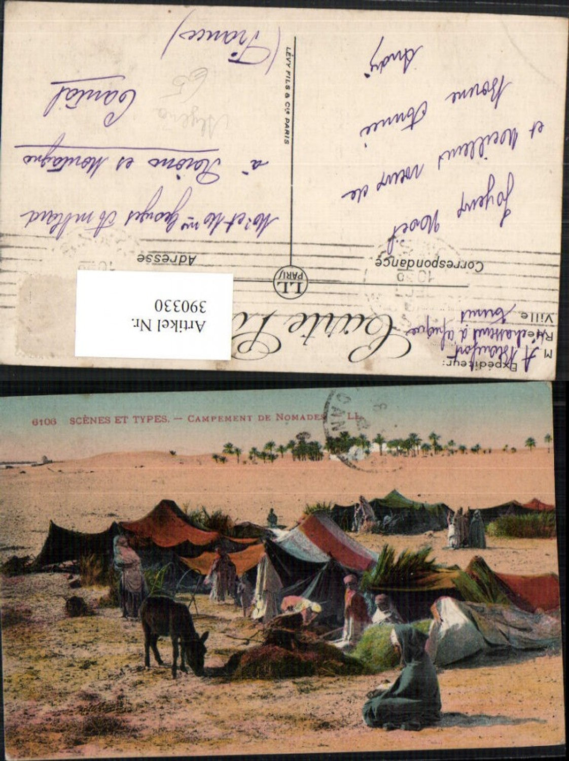 390330,Algeria Scenes et Types Campement de Nomades Nomaden Volkstypen