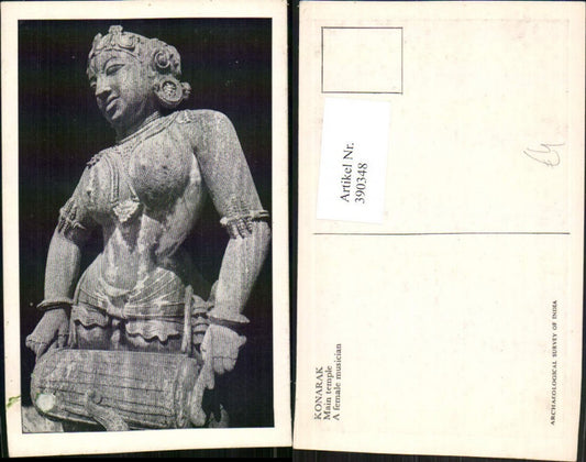 390348,India Konarak Main tempel Tempel A female muisician Frau Statue