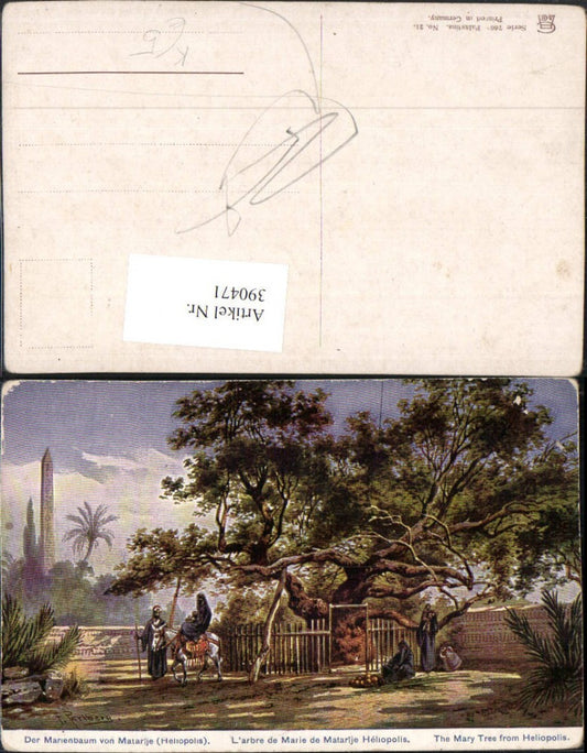 390471,Künstler AK F. Perlberg Egypt Heliopolis Marienbaum von Matarije Volkstypen