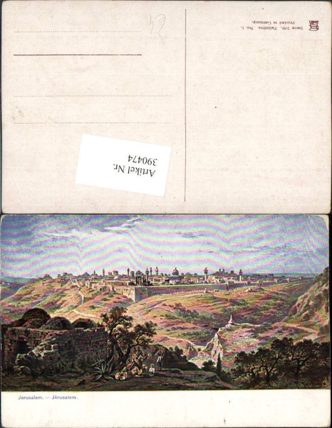 390474,Künstler AK F. Perlberg Israel Jerusalem Totale