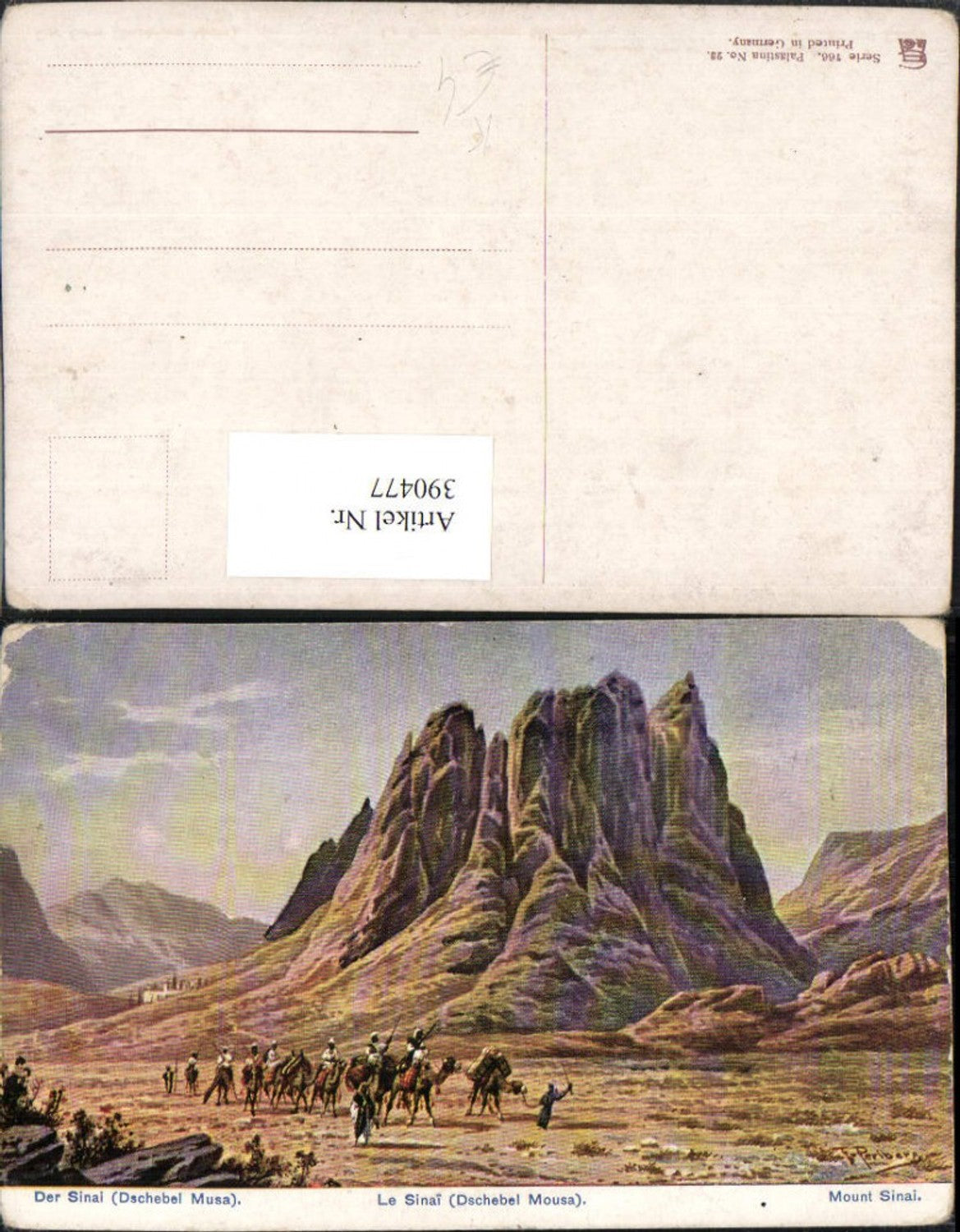 390477,Künstler AK F. Perlberg Egypt Dschebel Mousa Sinai Berg Nomaden
