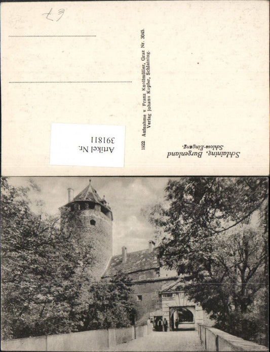 391811,Schlaining b. Stadtschlaining Schloss Burg Eingang Turm