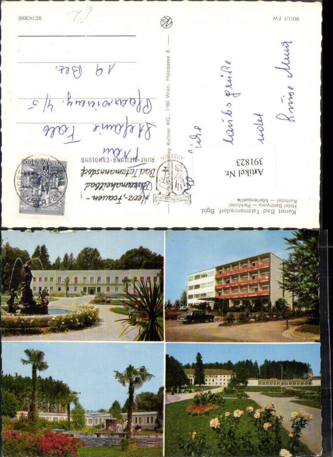 391823,Bad Tatzmannsdorf Hotel Batthyany Parkhotel Kurhotel Mehrbildkarte