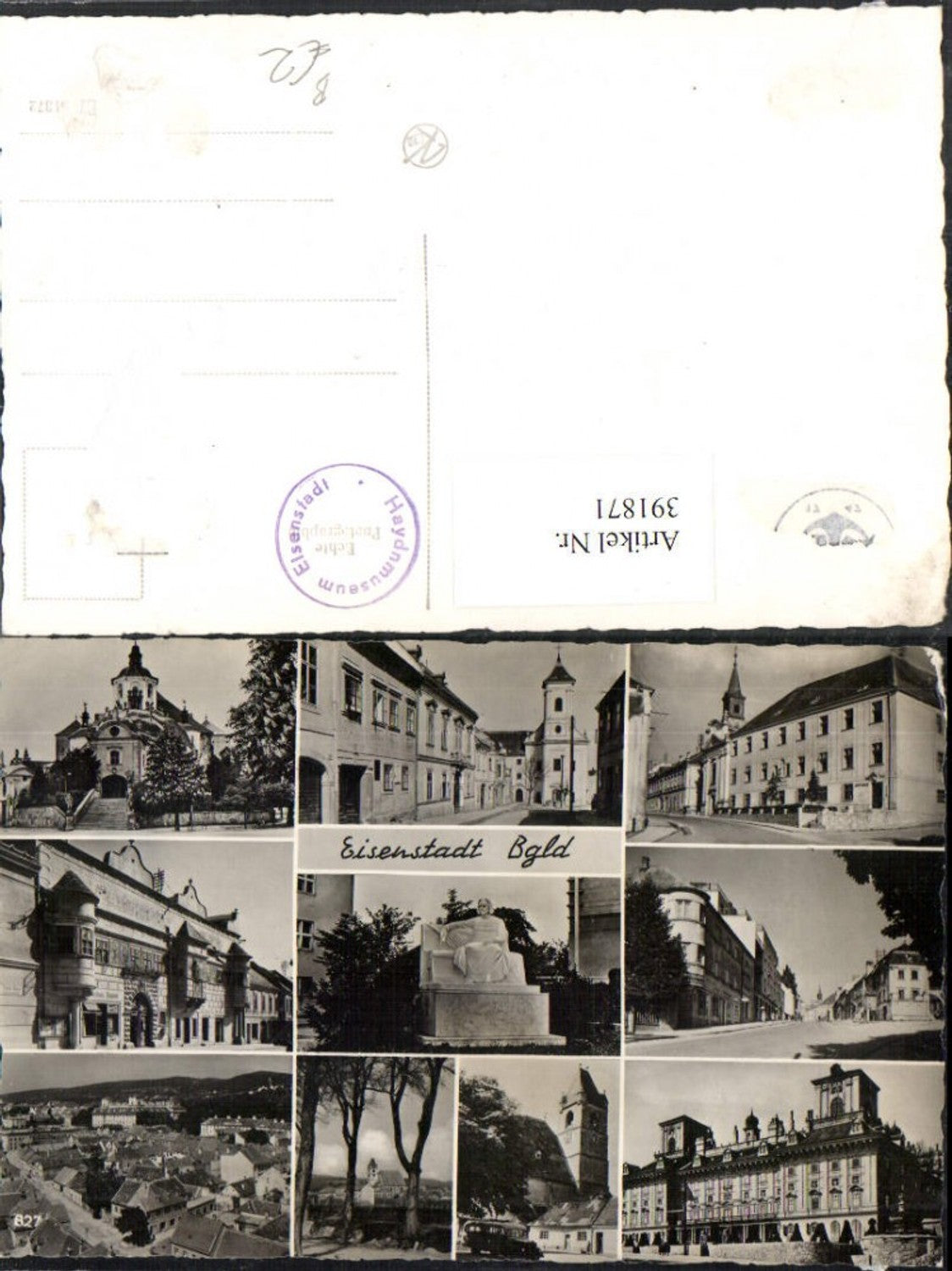 391871,Eisenstadt Totale Kirche Schloss Denkmal Erker Mehrbildkarte