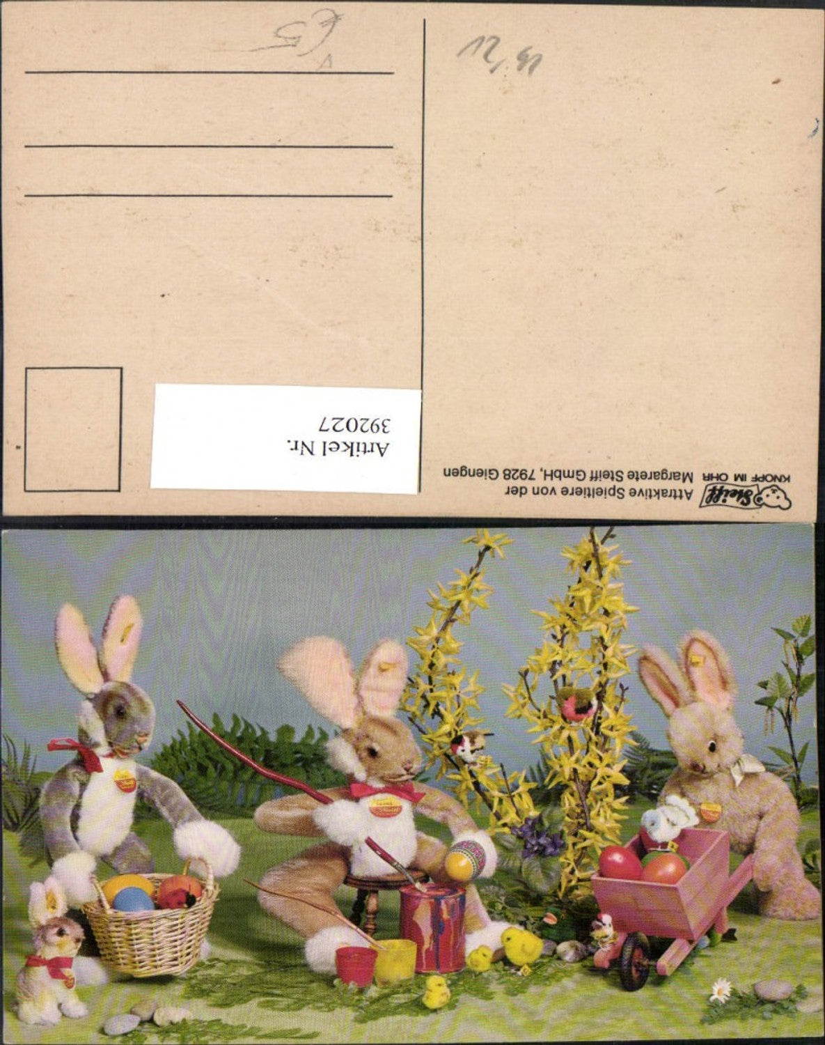 392027, Easter toys, Easter bunnies, rabbits, artists, brushes, eggs, chicks, pub, Steiff GmbH