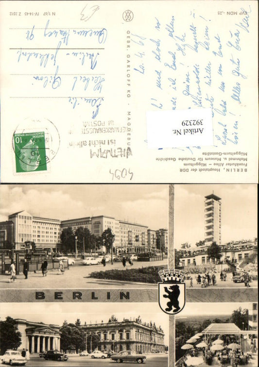 392329,Berlin Frankfurter Allee Müggelturm Gaststätte Mahnmal Mehrbildkarte