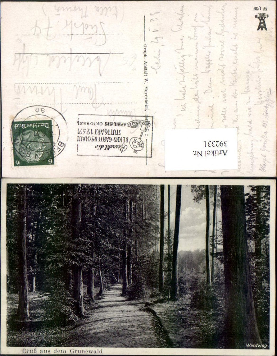 392331,Berlin Gruß aus dem Grunewald Waldweg Wegpartie