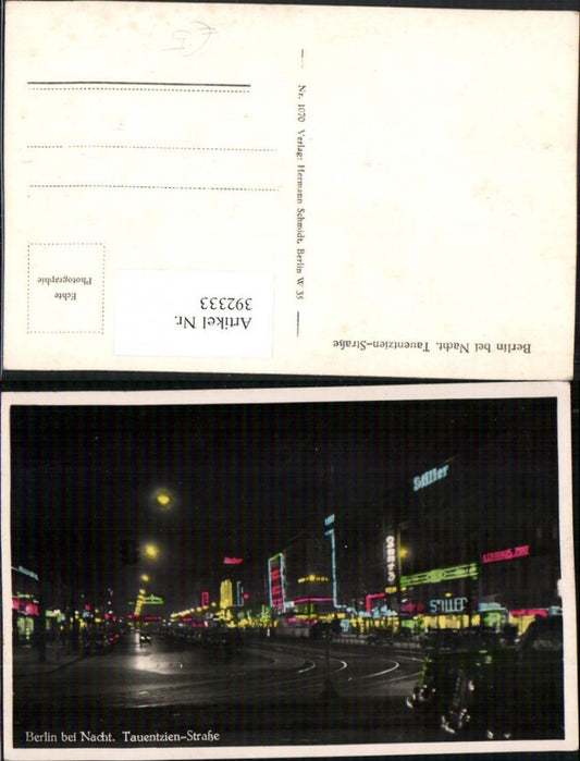 392333,Berlin b. Nacht Tauentzien-Straße Straßenansicht