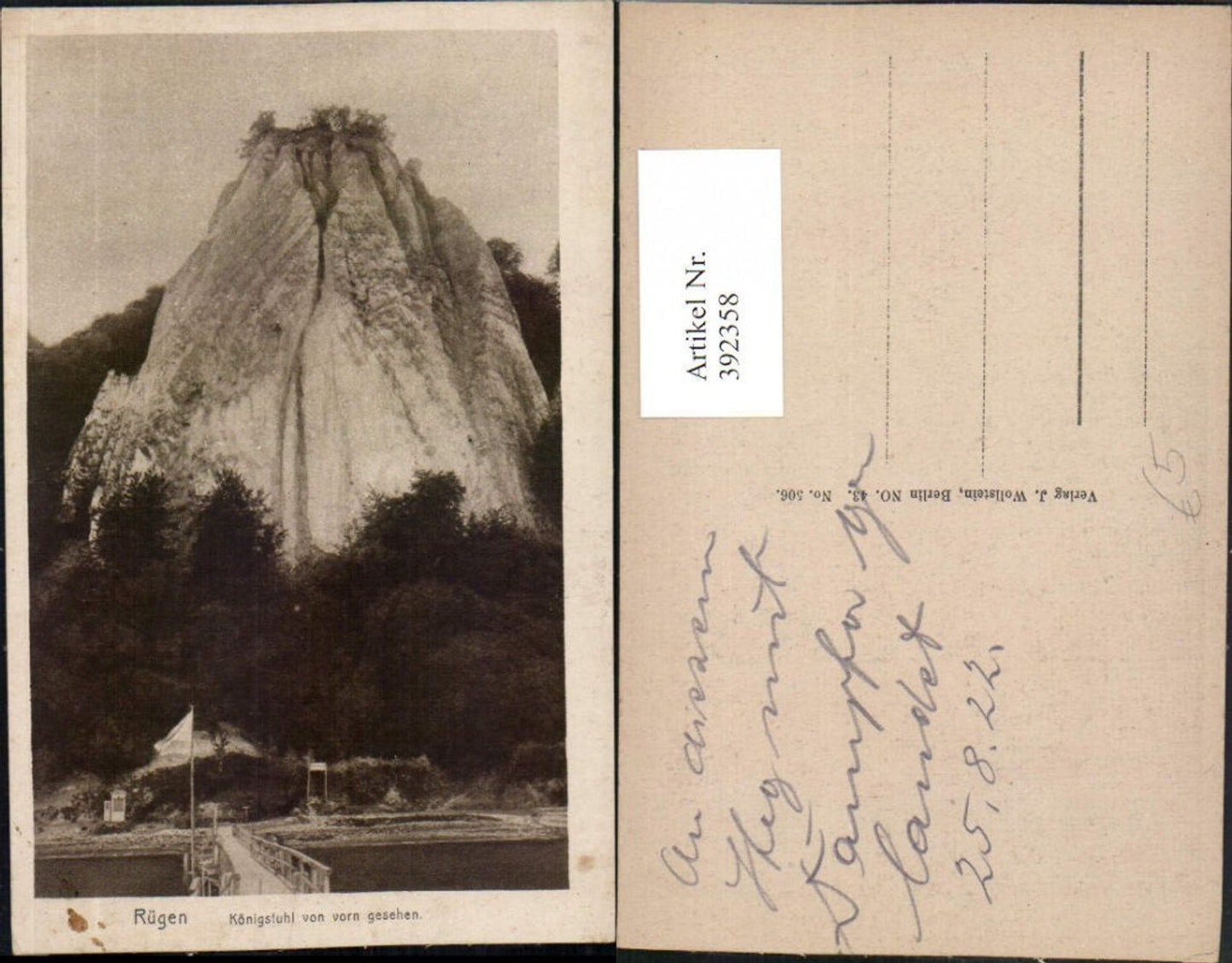 392358,Rügen Königsstuhl von vorn gesehen Klippe Felsen