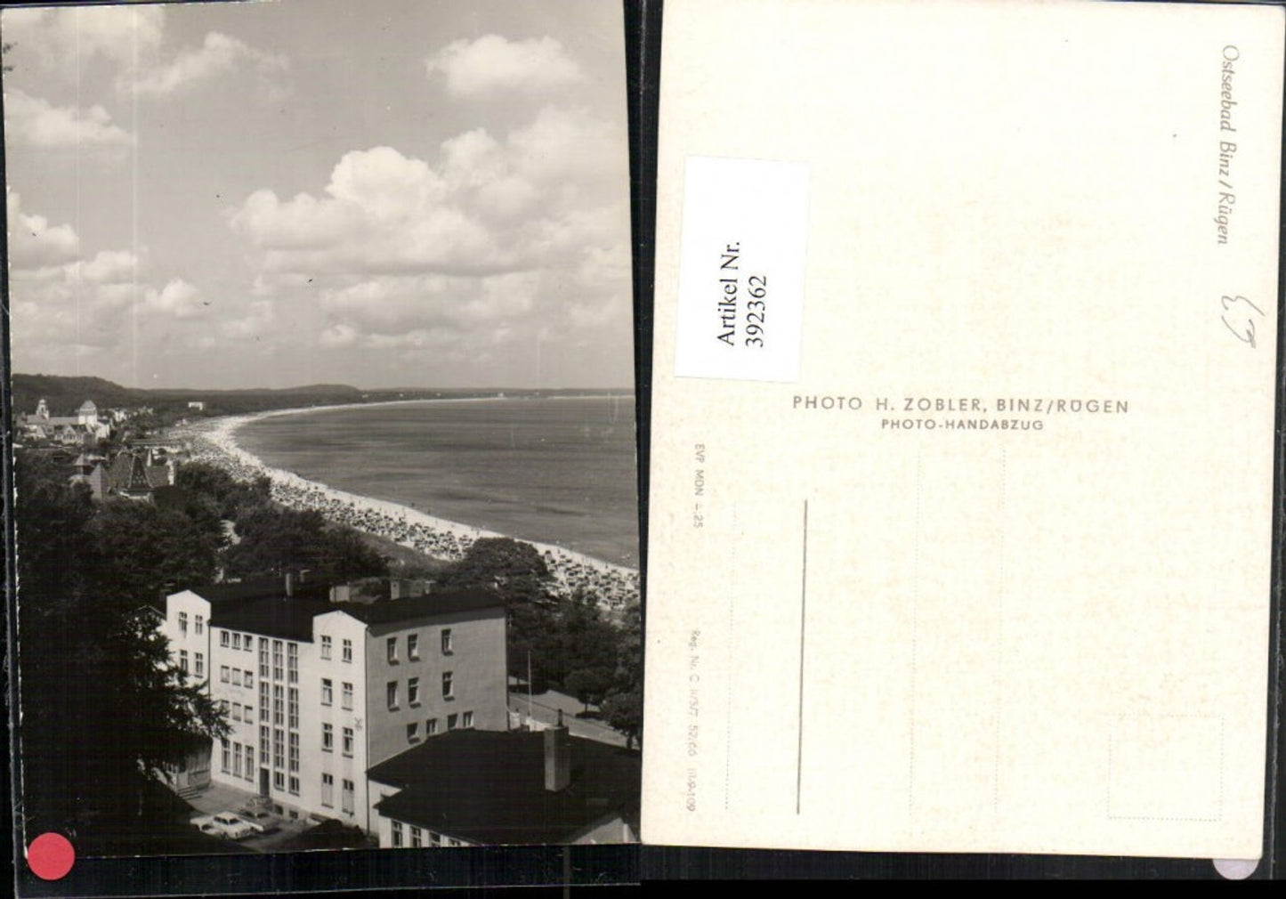 392362,Ostseebad Binz auf Rügen Teilansicht m. Strand