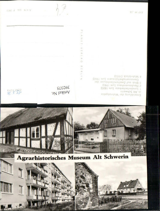 392375,Alt Schwerin Agrarhistorisches Museum Wohnblock Neubauernhaus Mehrbildkarte