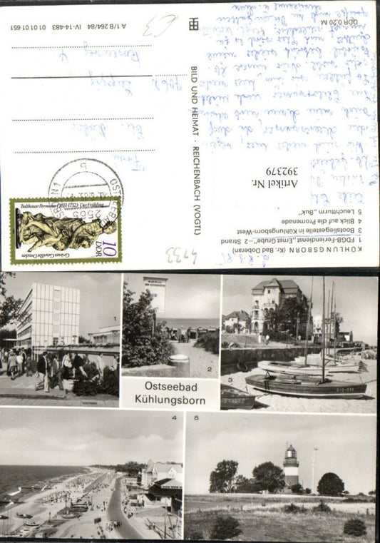 392379,Ostseebad Kühlungsborn Promenade Segelboote Leuchtturm Mehrbildkarte