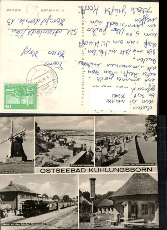 392403,Ostseebad Kühlungsborn Windmühle Bahnhof Eisenbahn Molly Strand Mehrbildkarte pub VEB