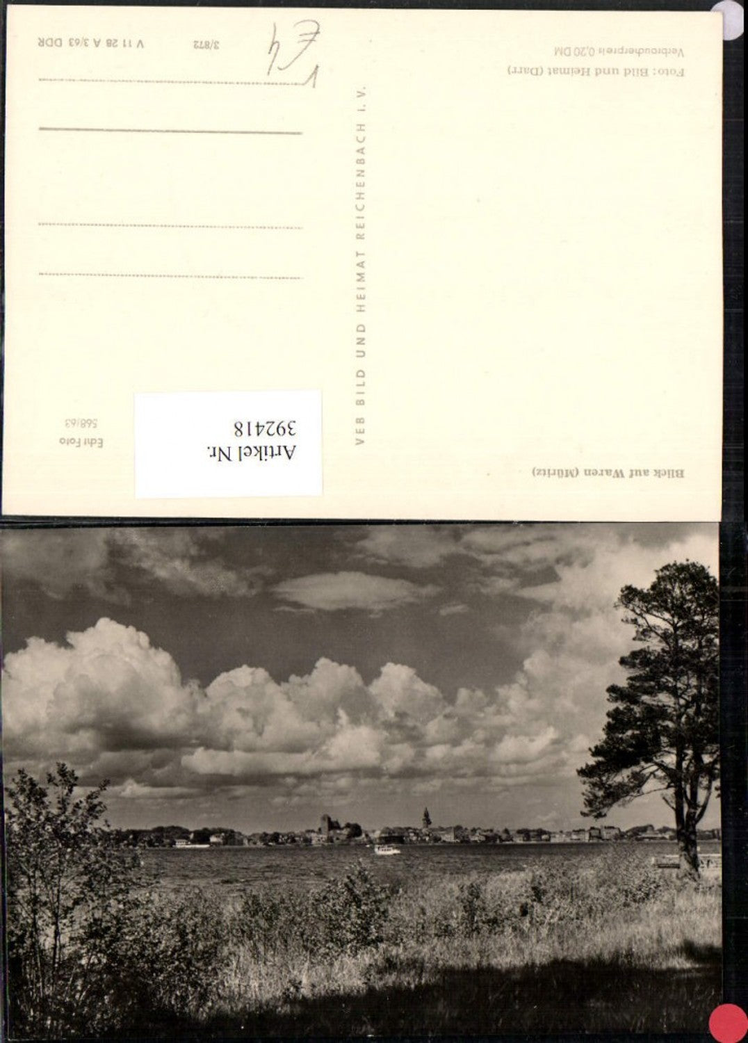 392418,Blick auf Waren an d. Müritz Teilansicht pub VEB