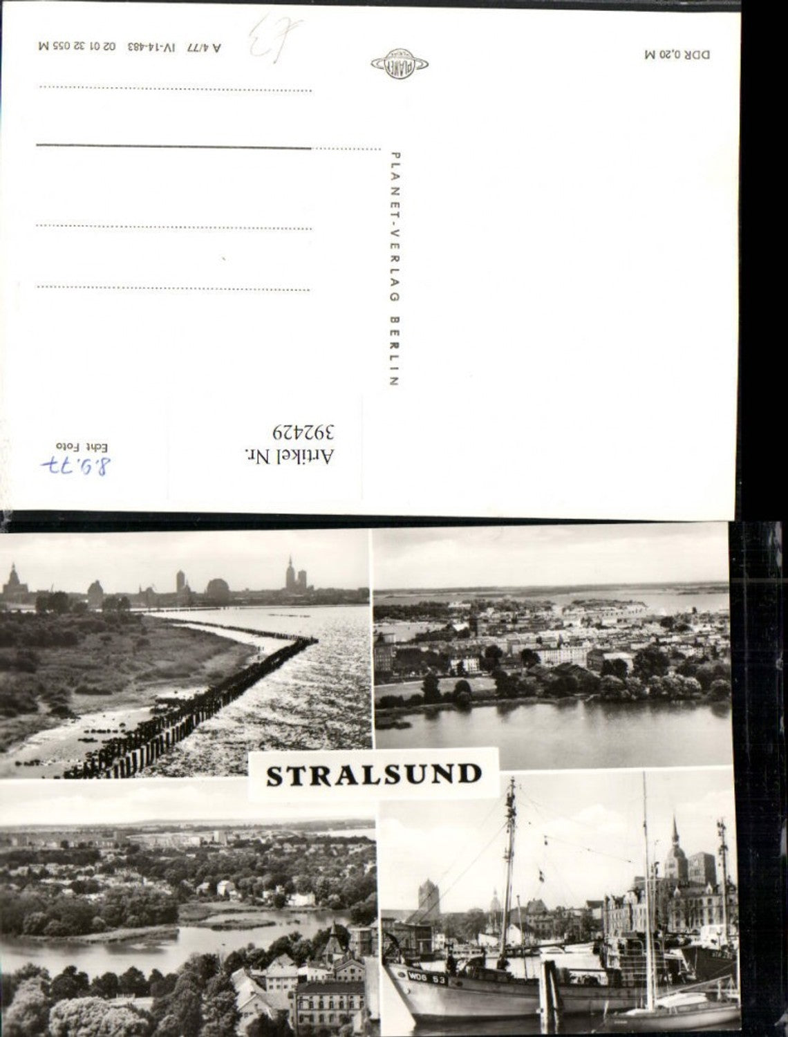 392429,Stralsund Totale Hafen Boote Mehrbildkarte