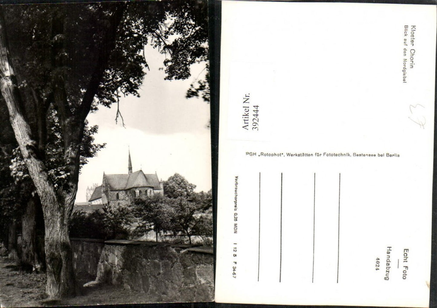 392444,Chorin Kloster Kirche Blick auf den Nordgiebel