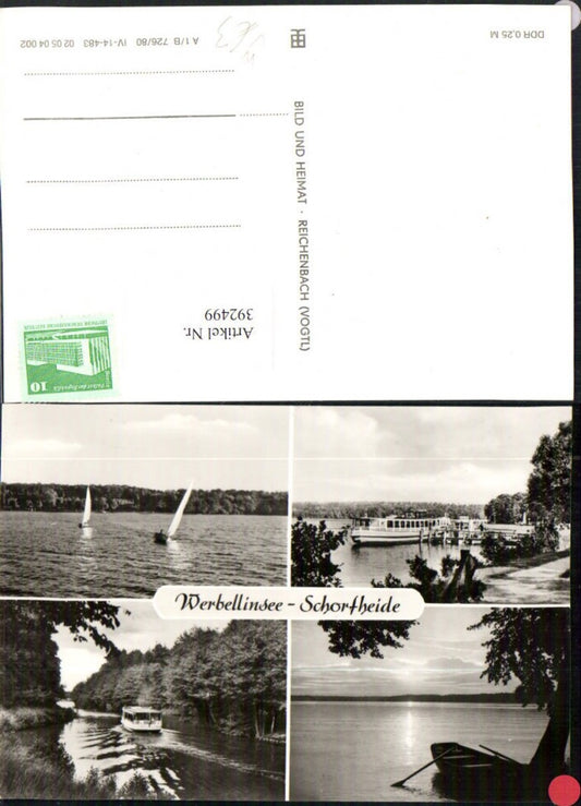 392499,Werbellinsee See Schorfheide Segelboote Boote Mehrbildkarte pub VEB