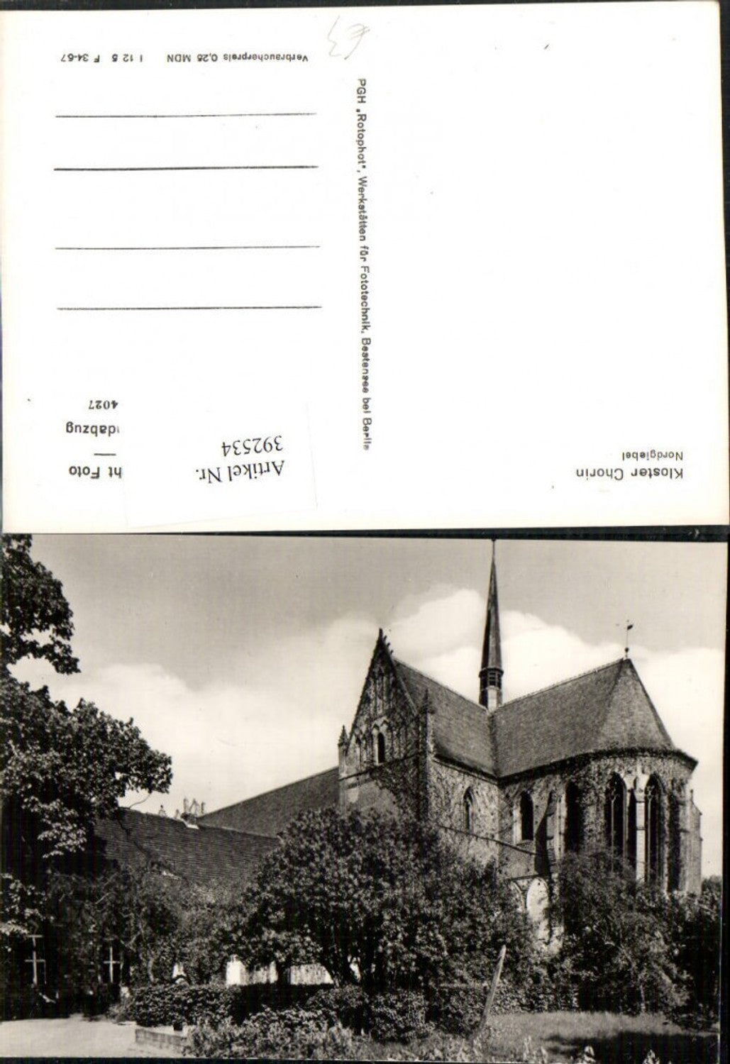 392534,Chorin Kloster Kirche Nordgiebel