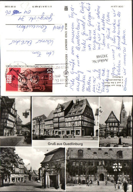 392548,Quedlinburg Markt Marktkirchhof Rathaus Mehrbildkarte pub VEB