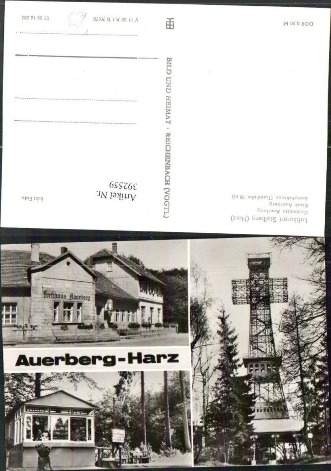 392559,Auerberg Stolberg im Harz Gaststätte Kiosk Josephskreuz Mehrbildkarte pub VEB