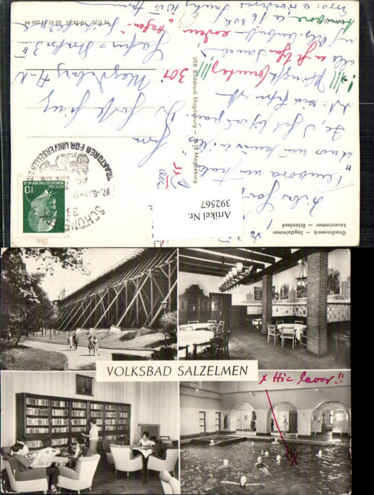 392567,Bad Salzelmen Gradierwerk Jagdzimmer Lesezimmer Erlenbad Mehrbildkarte