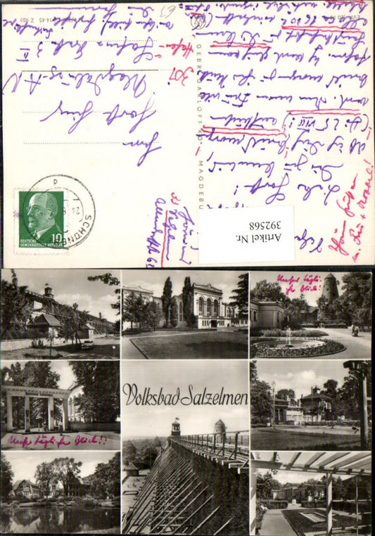 392568,Bad Salzelmen Kurhaus Brunnen Gradierwerk Mehrbildkarte