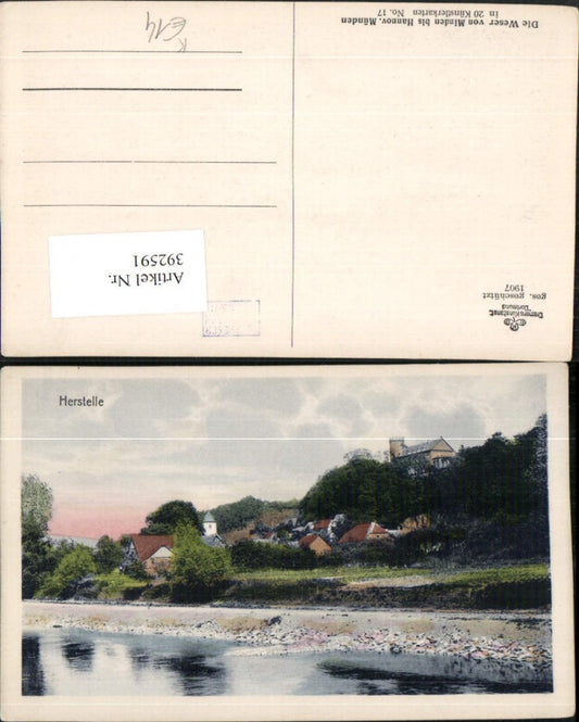 392591,Künstler AK Herstelle b. Beverungen Teilansicht