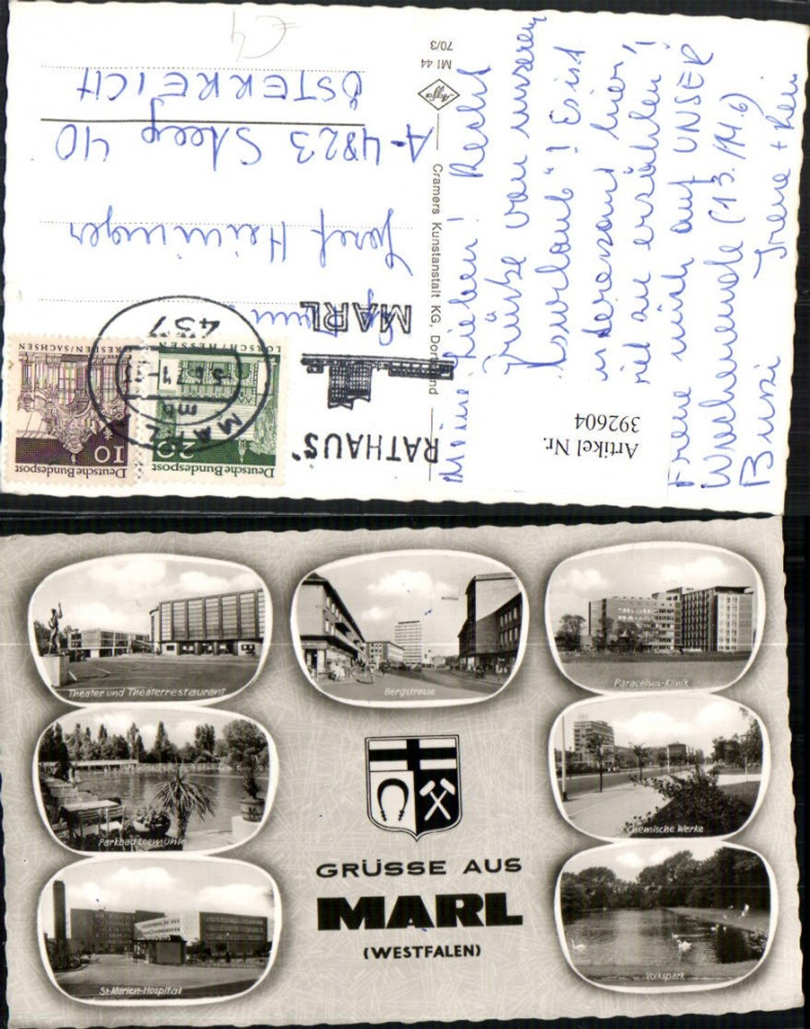 392604,Marl Theater Parkbad Bergstraße Klinik Chemische Werke Mehrbildkarte