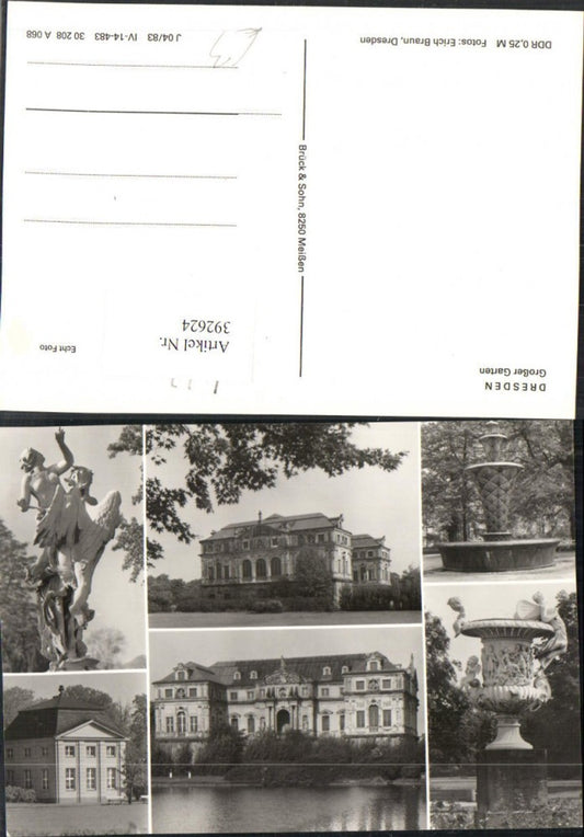 392624,Dresden Großer Garten Schloss Brunnen Statue Mehrbildkarte