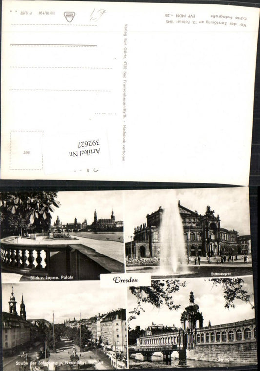 392627,Dresden Staatsoper Oper Zwinger Neustädter Rathaus Mehrbildkarte