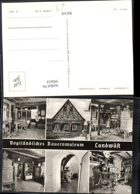 392633,Landwüst Vogtländisches Bauernmuseum Blockstube Rußküche Mehrbildkarte