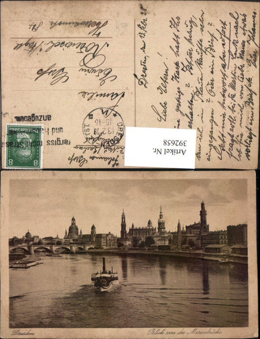 392658,Dresden Teilansicht von d. Marienbrücke Dampfer