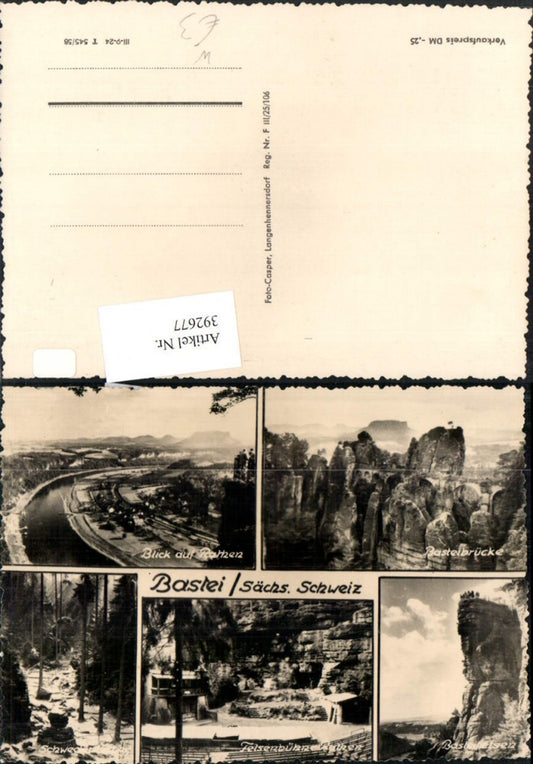 392677,Sächsische Schweiz Bastei b. Rathen Brücke Felsen Freilichttheater Mehrbildkarte