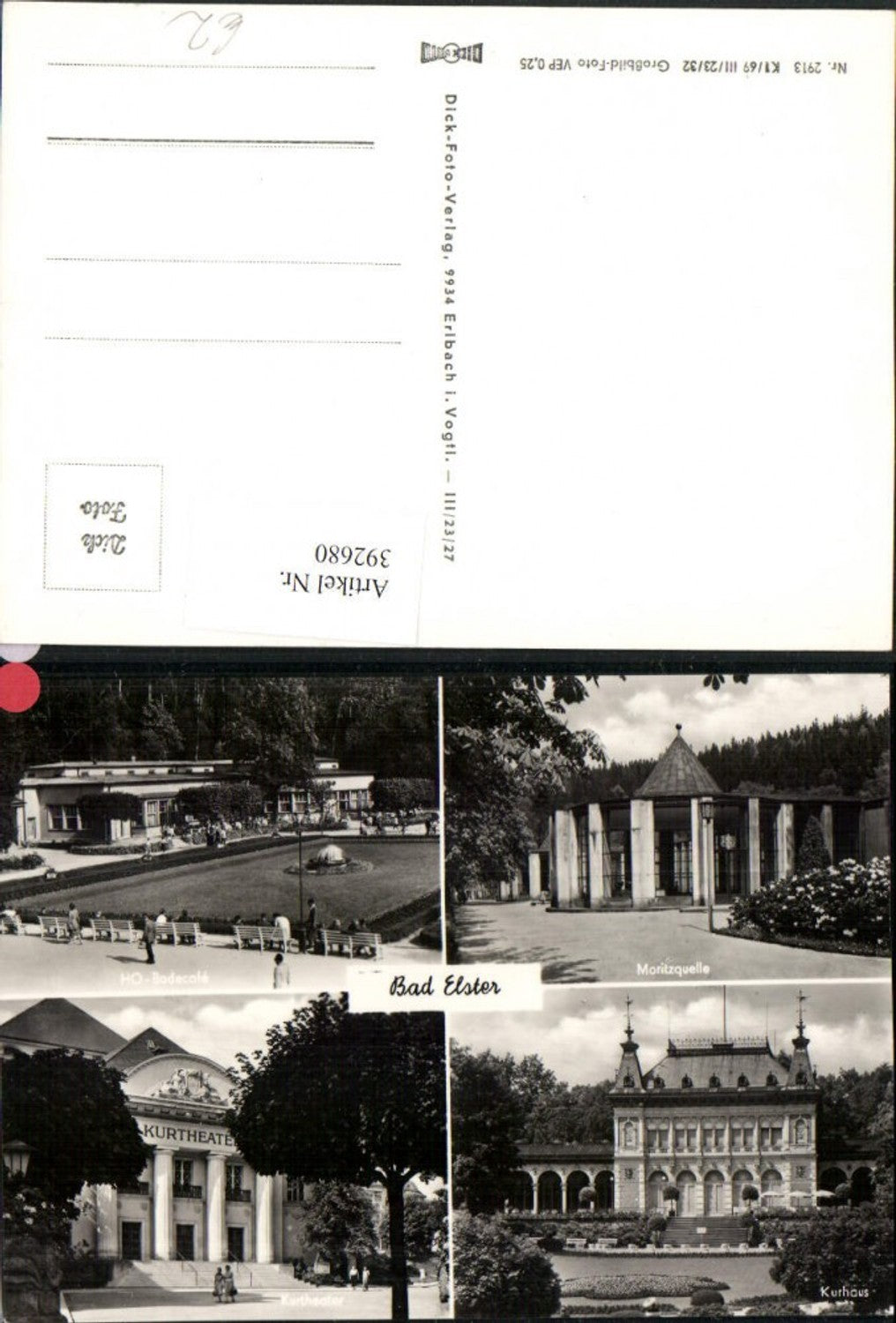392680,Bad Elster Badecafe Moritzquelle Kurtheater Kurhaus Mehrbildkarte