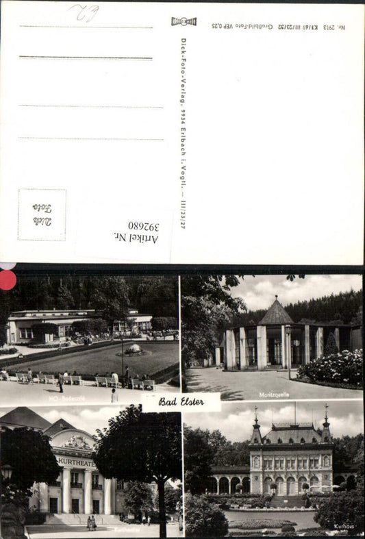 392680,Bad Elster Badecafe Moritzquelle Kurtheater Kurhaus Mehrbildkarte