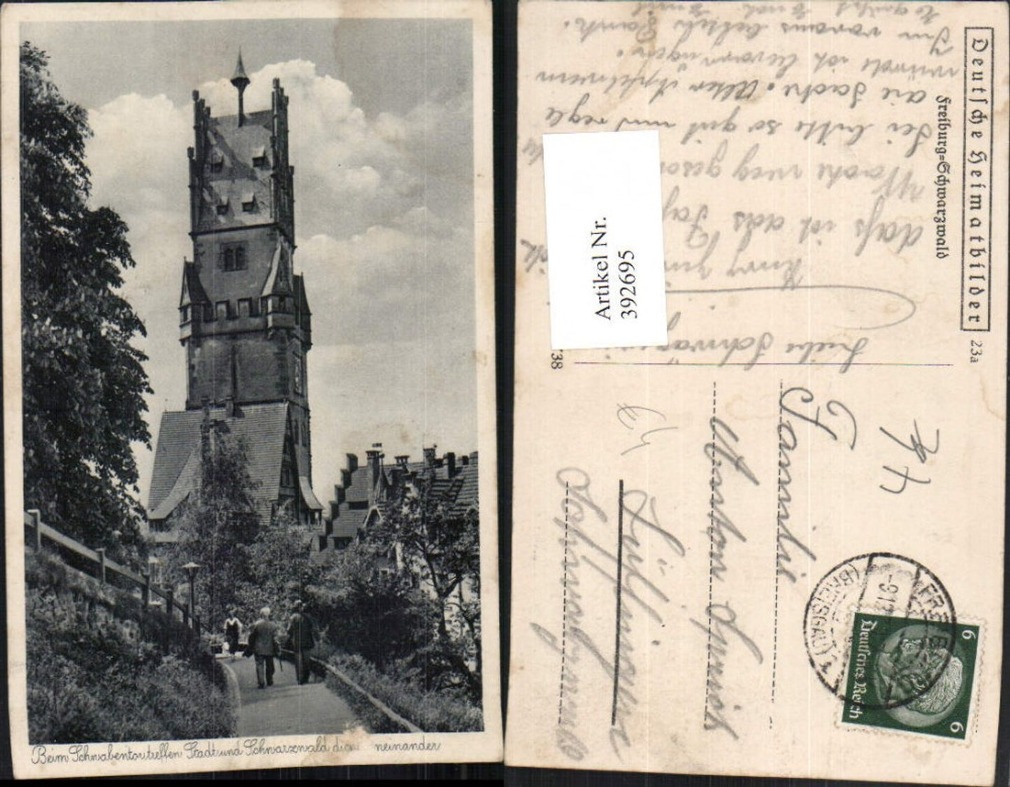 392695,Freiburg im Breisgau Schwabentortreffen Wegpartie Turm