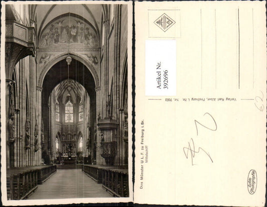 392696, Freiburg im Breisgau Minster Church Interior view Nave