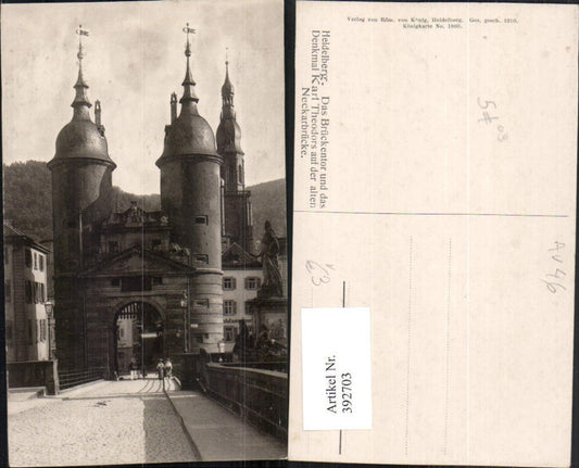 392703, Heidelberg Brückentor and Karl Theodor Monument Towers, Edmund von König, 1860