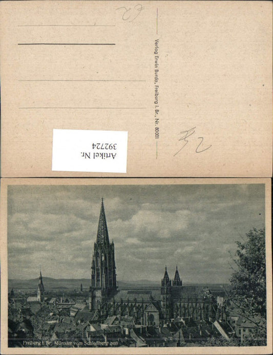 392724, Freiburg im Breisgau, partial view of the Münster Church from the Schlossberg