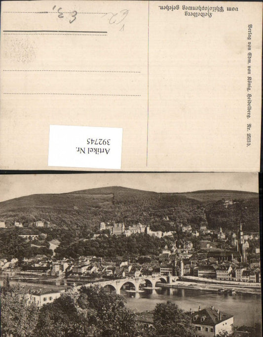 392745, Heidelberg Total with bridge and castle from Philosophenweg pub Edmund v. König 2513b
