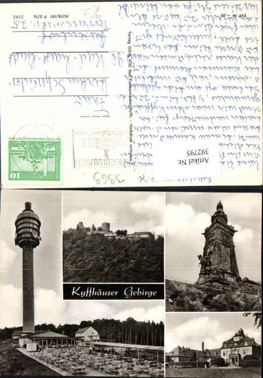 392795, Kyffhäuser Mountains near Bad Frankenhausen, Monument, Transmitter, Castle, Multi-view postcard