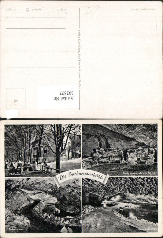 392823, Barbarossa Cave near Rottleben, Neptune's Grotto, Felsenmeer (Sea of ​​Rocks), Restaurant, Multi-view map