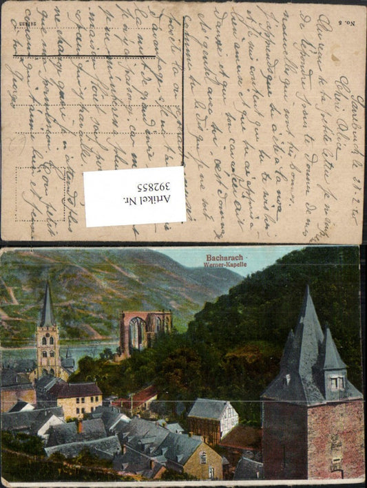 392855,Bacharach am Rhein Teilansicht m. Werner-Kapelle
