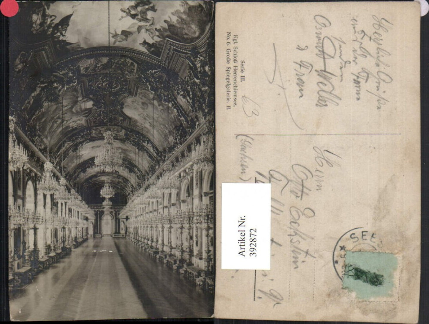 392872,Königliches Schloss Herrenchiemsee Große Spiegelgalerie Innenansicht