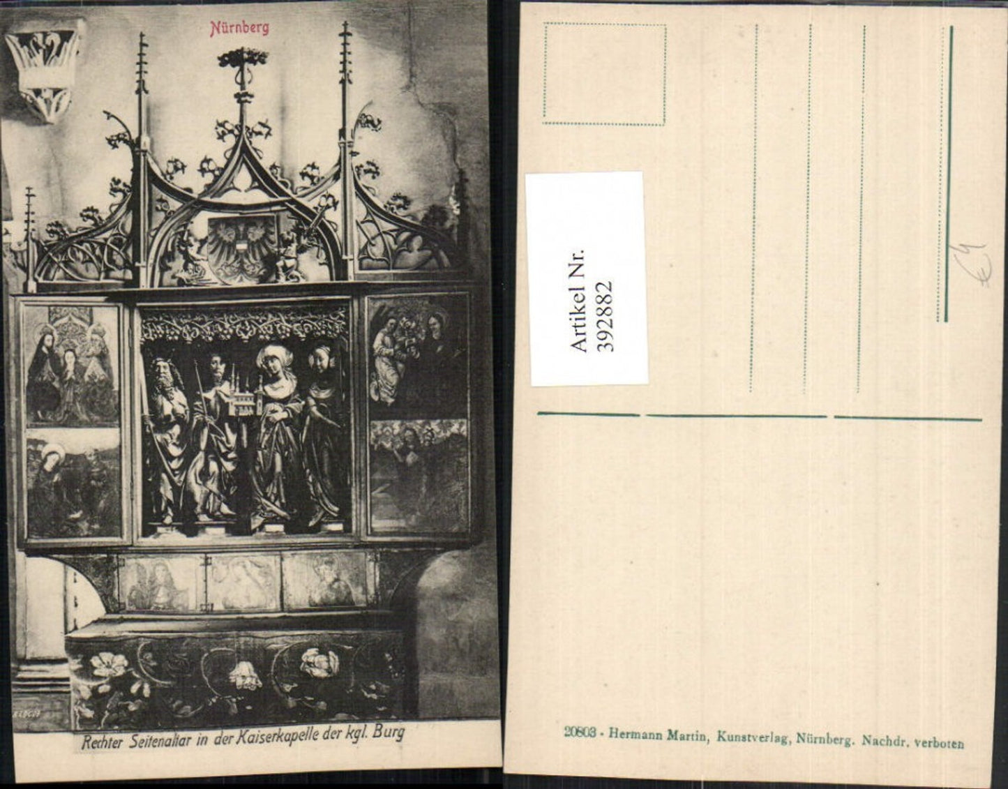 392882,Nürnberg Königliche Burg Kaiserkapelle Rechter Seitenaltar