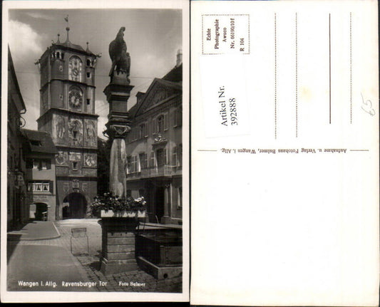 392888, Wangen im Allgäu Ravensburger-Tor Tower Column Fountain