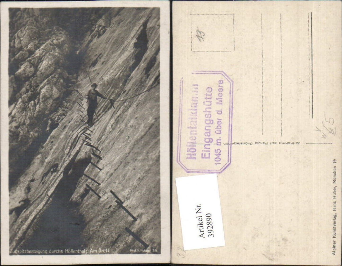 392890,Zugspitzbesteigung durchs Höllental b. Garmisch Am Brett Felswand pub Hans Huber 35