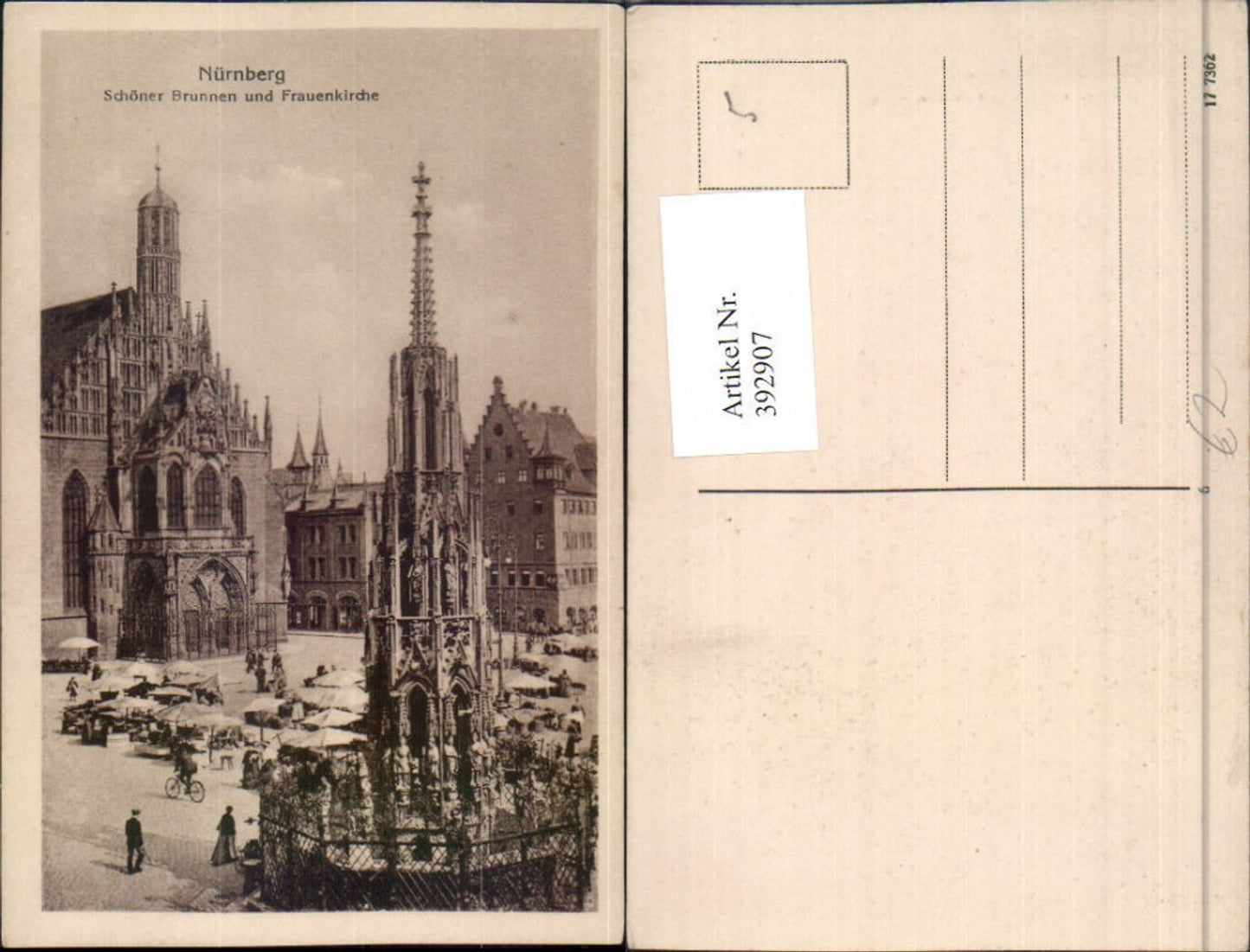 392907,Nürnberg Schöner Brunnen u. Frauenkirche Kirche Markt